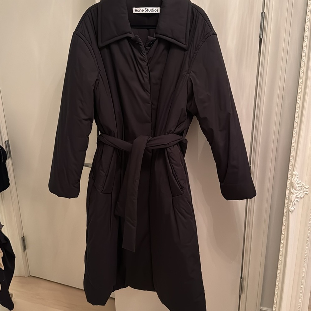 Acne Black Belted Coat